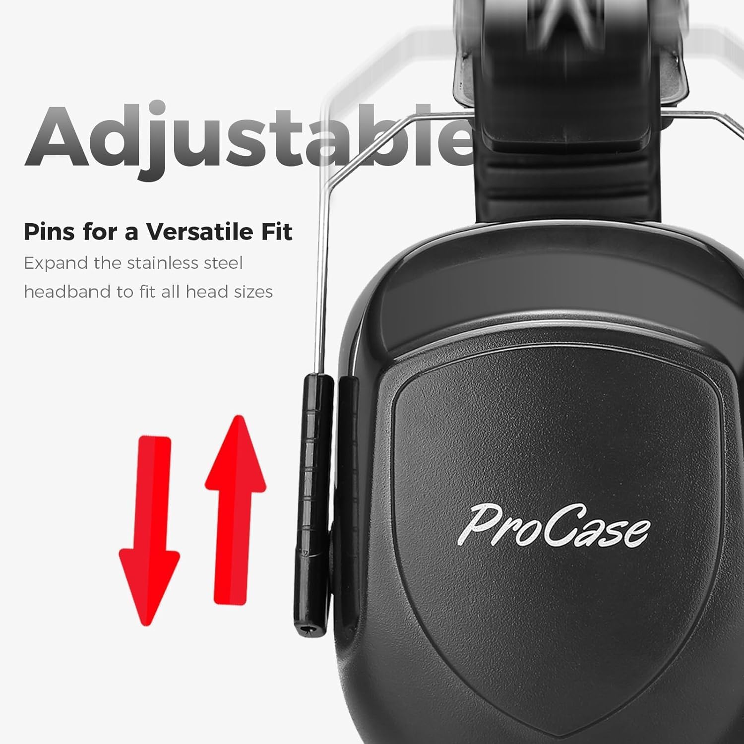 ProCase NRR 28dB Noise Reduction Ear Muffs, Foldable Adjustable Noise Cancelling Headphones - Image 2