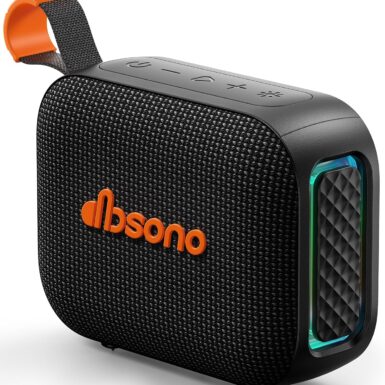 Portable Bluetooth Speaker Line-in Support: IPX5 Waterproof HD Sound Up to 24H Playtime, TWS Pairing, LED Light, Outdoor Speaker for Beach/Pool/Travel, Back to School Gifts for Adult Teen-Black