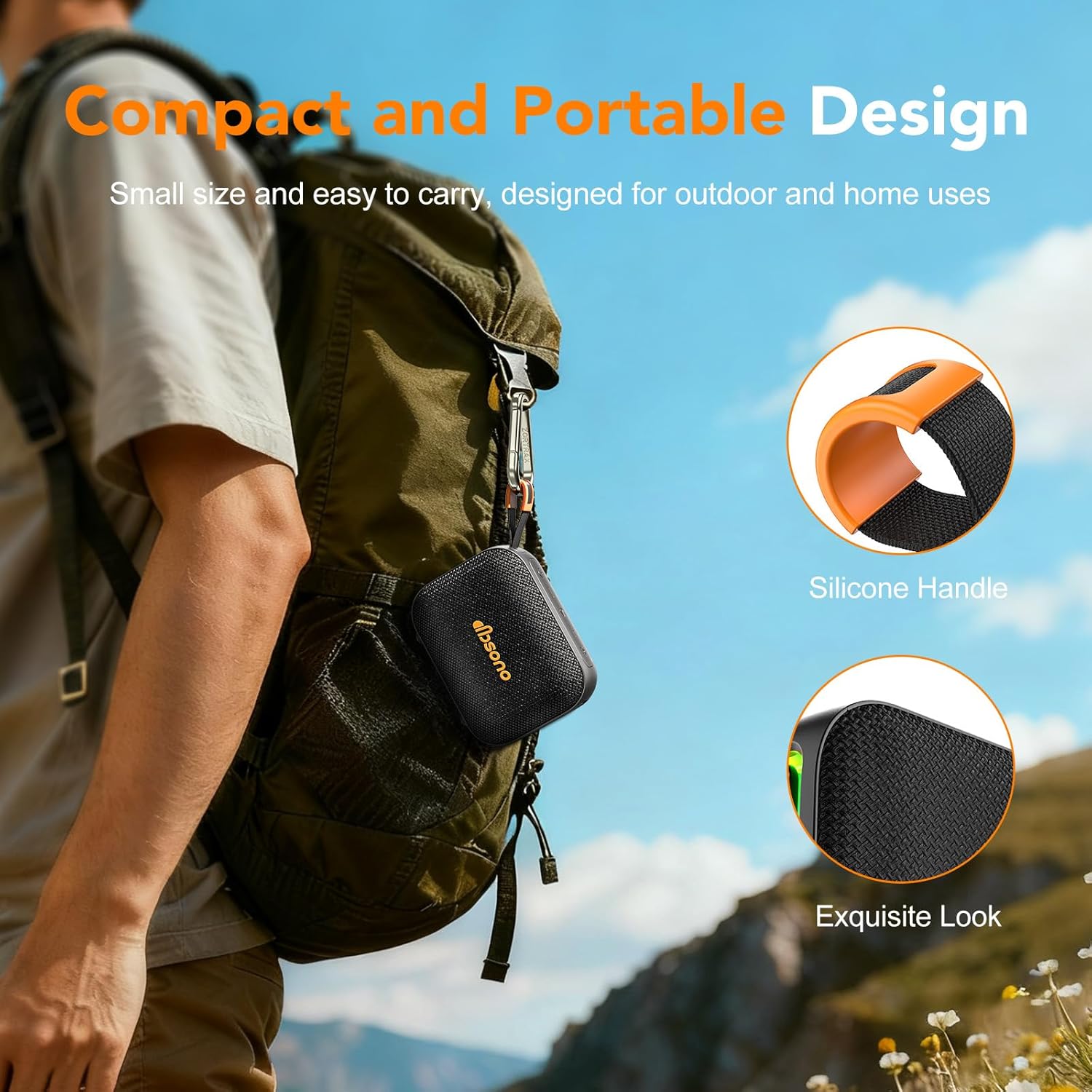 Portable Bluetooth Speaker Line-in Support: IPX5 Waterproof HD Sound Up to 24H Playtime, TWS Pairing, LED Light, Outdoor Speaker for Beach/Pool/Travel, Back to School Gifts for Adult Teen-Black - Image 6