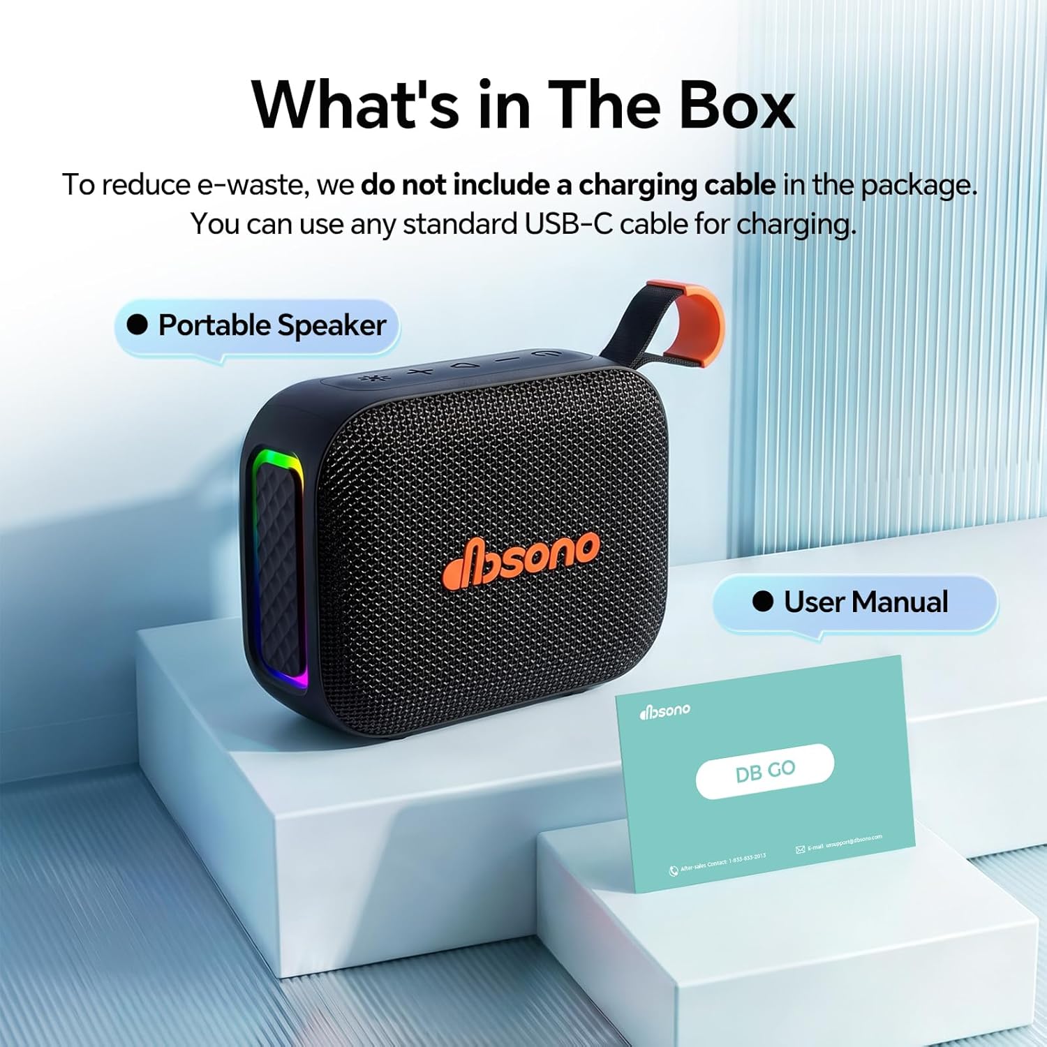 Portable Bluetooth Speaker Line-in Support: IPX5 Waterproof HD Sound Up to 24H Playtime, TWS Pairing, LED Light, Outdoor Speaker for Beach/Pool/Travel, Back to School Gifts for Adult Teen-Black - Image 8